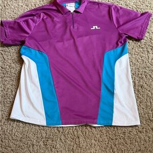 JLindeberg Purple Blue and White Polo Shirt Size XL